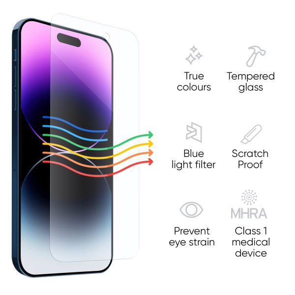 Anti Blue Light Tempered Glass for iPhone 14 Pro Max - Image 5